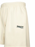 BALENCIAGA - Logo Embroidery Cotton Sweat Shorts