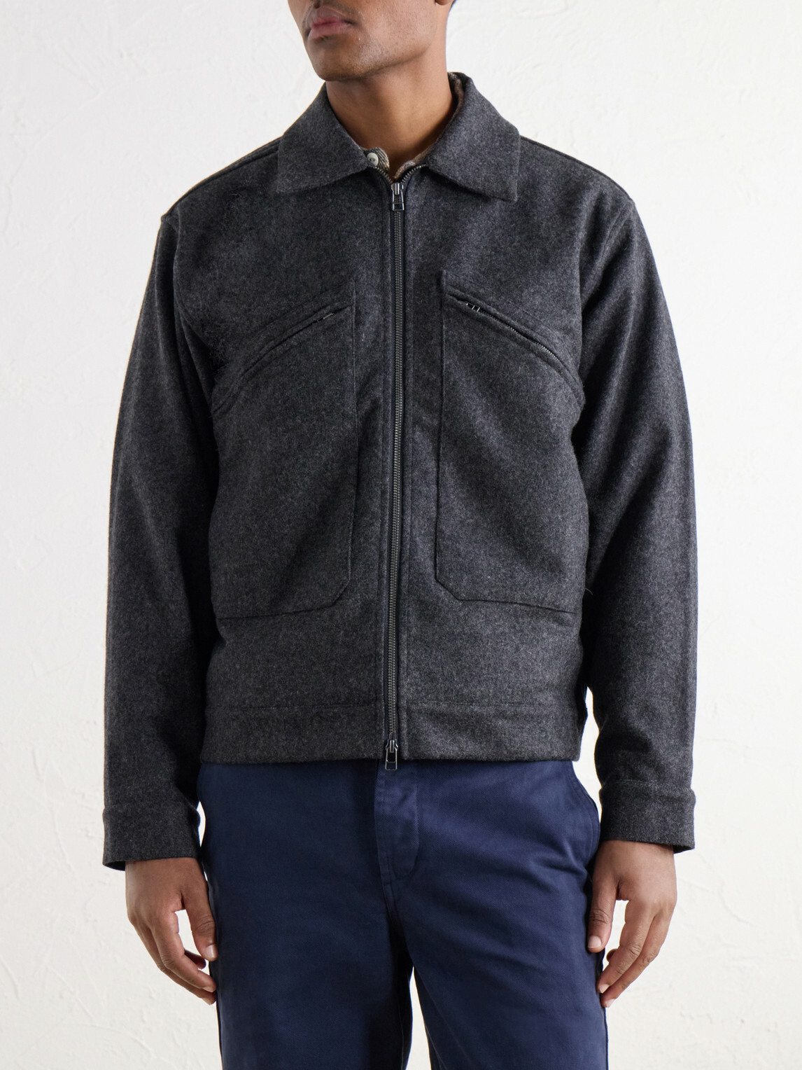 3sixteen - Cycling Wool-Blend Felt Jacket - Gray