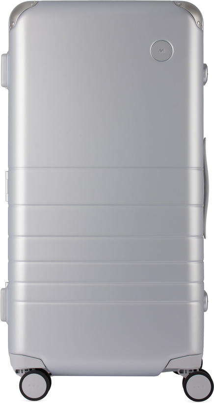 Photo: Monos Silver Hybrid Trunk Suitcase