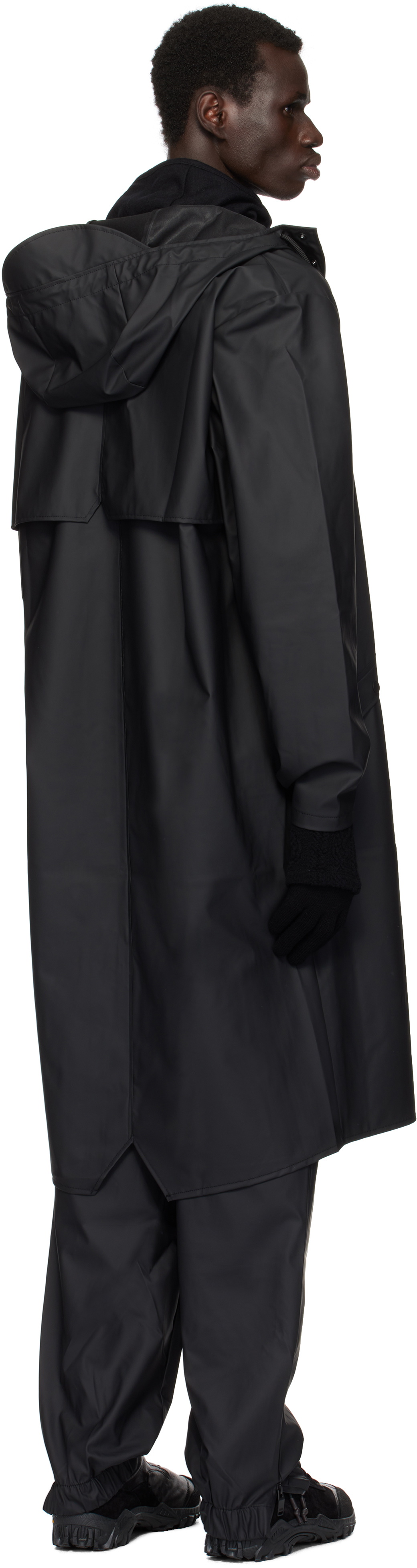 RAINS Black Longer Jacket Rain Coat