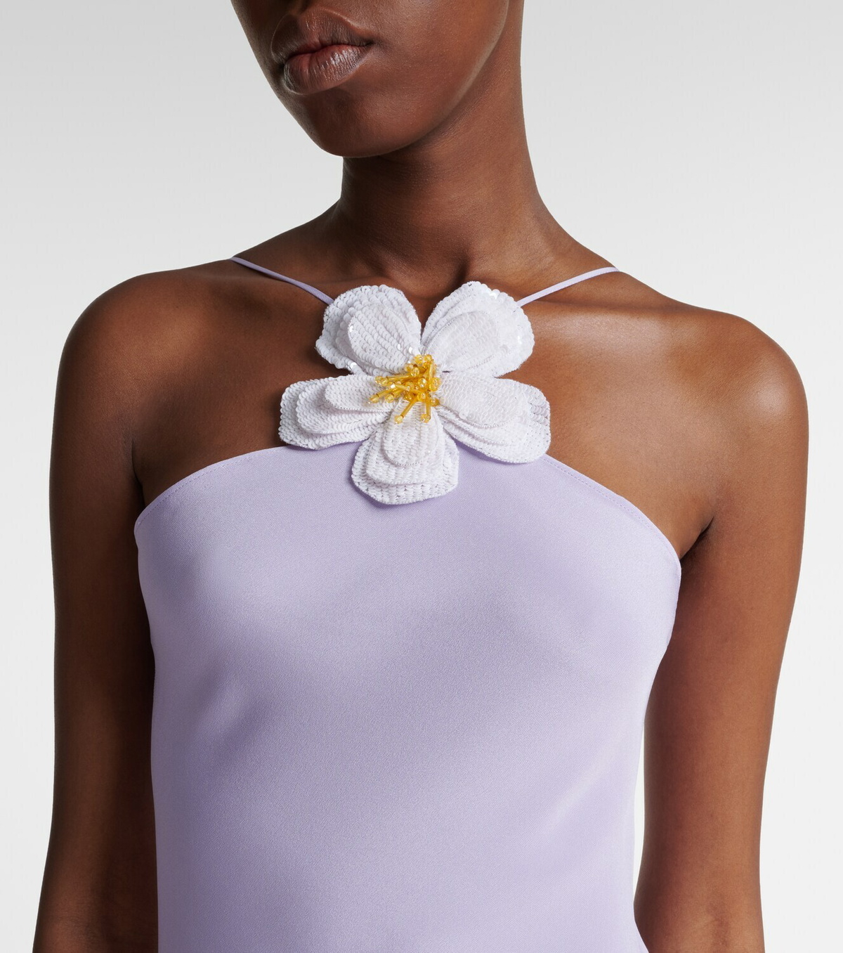 Rodarte Floral-appliqué silk crêpe maxi dress