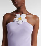 Rodarte Floral-appliqué silk crêpe maxi dress