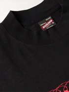 Central Bookings Intl™️ - Logo-Print Cotton-Jersey T-Shirt - Black