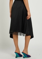 Acne Studios Layered Asymmetric Satin Midi Skirt Black