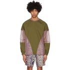 paria /FARZANEH Khaki and Purple Diamond Long Sleeve T-Shirt