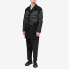 Junya Watanabe MAN Men's Nylon Teffata, Wool & Tweed Coat in Black