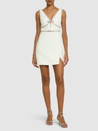 SELF-PORTRAIT Bonded Crepe Mini Dress