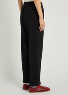 Anine Bing Karter Logo-embroidered Cotton Sweatpants Black