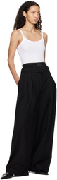 Alexander Wang Black Pre-Styled Boxer Pleated Trousers
