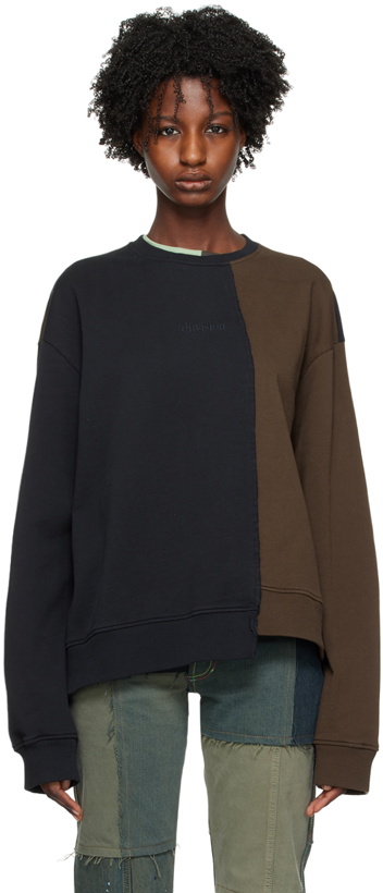 Photo: (di)vision Black & Brown Asymmetrical Sweatshirt