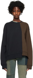(di)vision Black & Brown Asymmetrical Sweatshirt