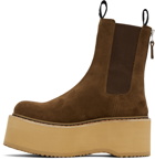 R13 Brown Double Stack Chelsea Boots