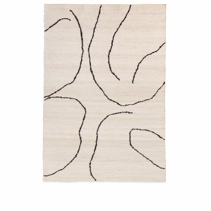 Photo: ferm LIVING Gesso Jute Rug - 140x200cm in Off-White/Dark Fig 