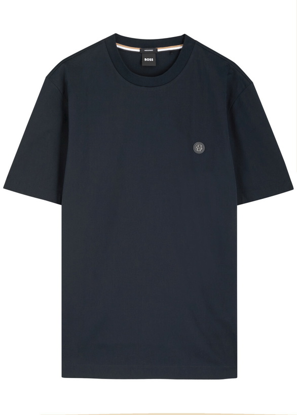 Photo: Boss Logo-appliqué Cotton T-shirt Dark Blue