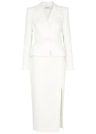 Self-portrait Belted Blazer Midi Dress White