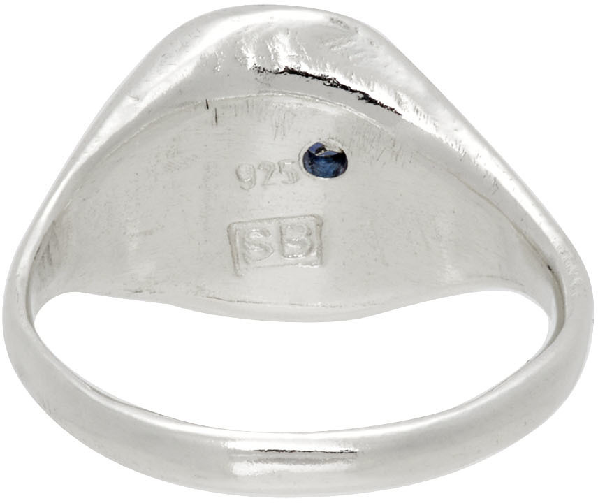 Seb Brown Kids Silver Sapphire Christening Ring Seb Brown