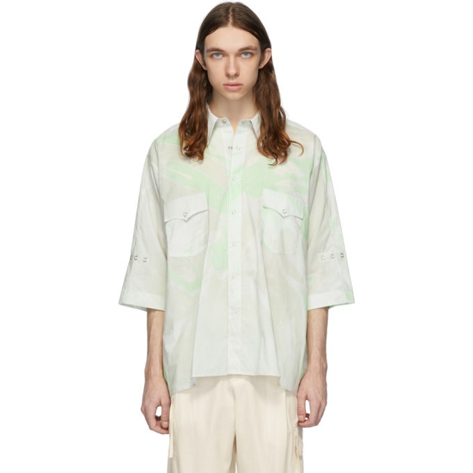 Photo: St-Henri Grey and Green Acid Short Sleeve Shirt