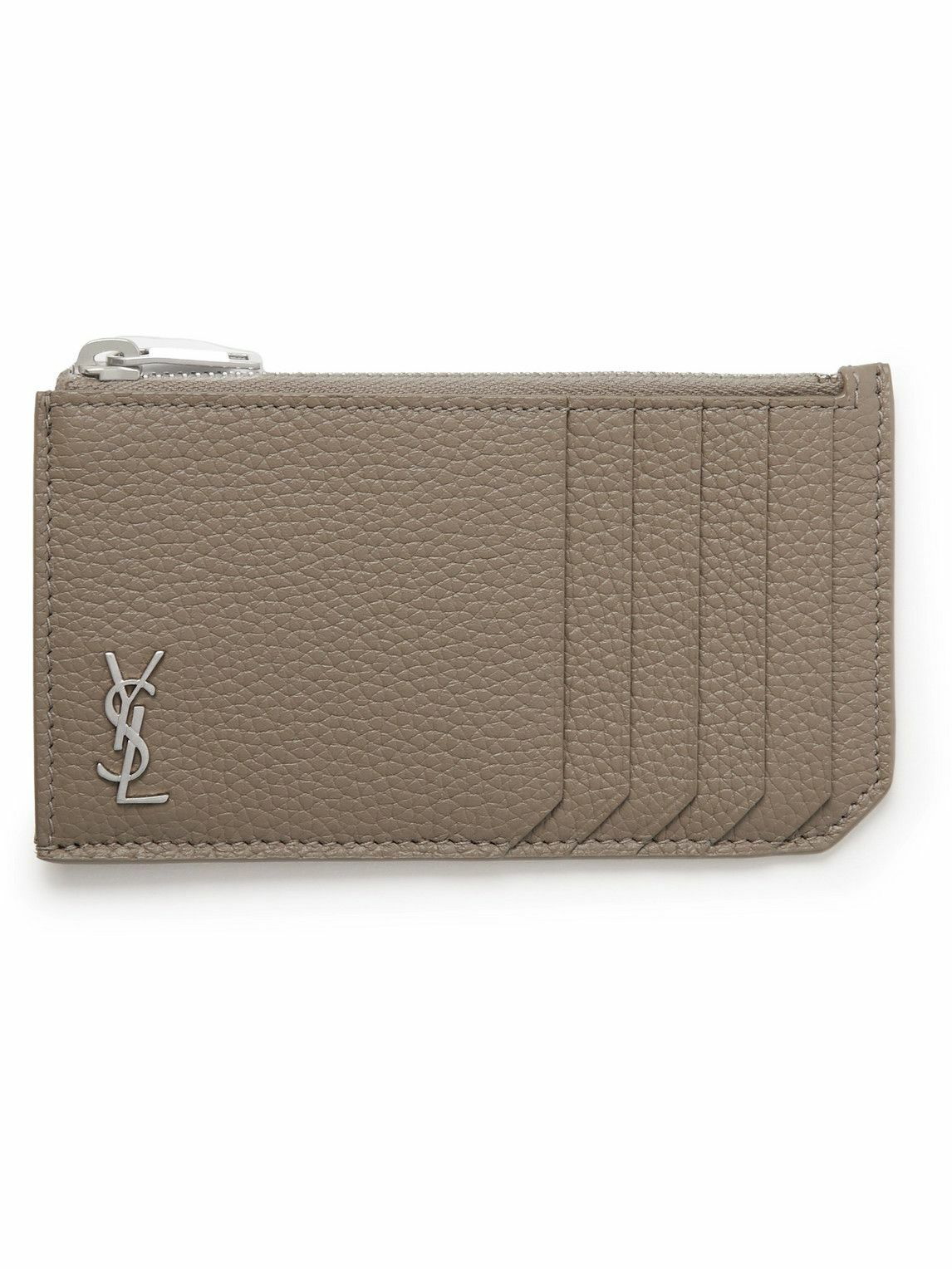 Saint laurent grain leather zip coin card clearance wallet