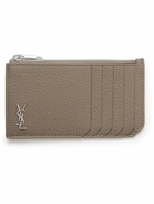 SAINT LAURENT - Logo-Appliquéd Pebble-Grain Leather Wallet