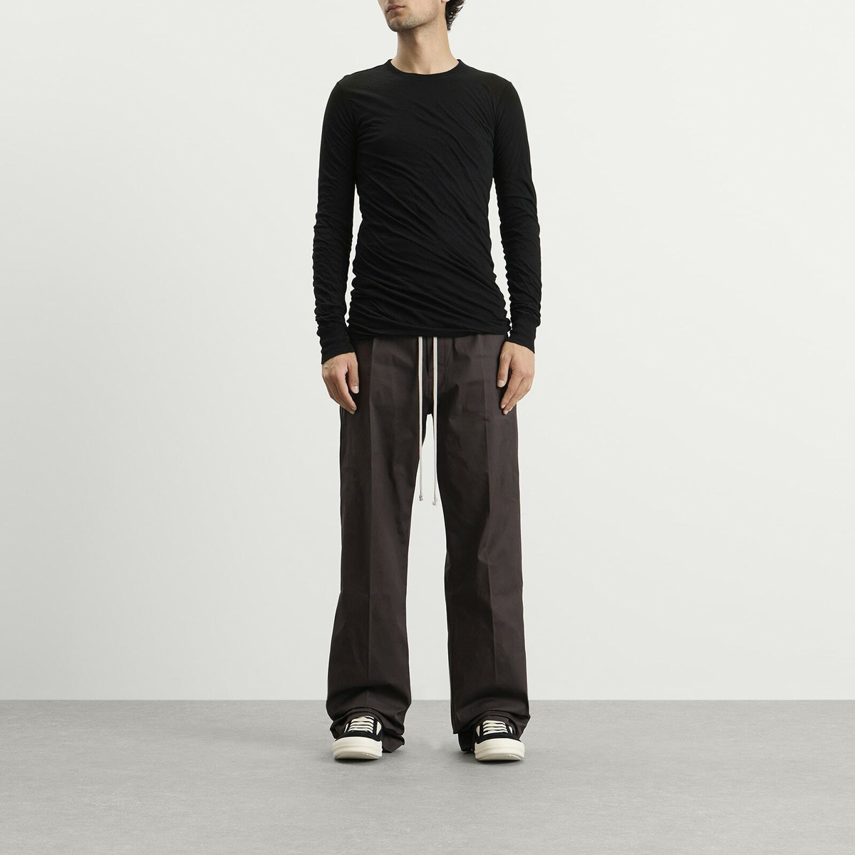 Rick Owens Men's Double Layer Long Sleeve T-Shirt in Black