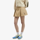 Sporty & Rich Women's Vendome Double Pleat Skirt in Beige Chocolate