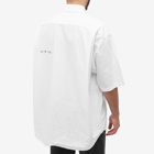 Balenciaga Men's Logo Poplin Short Sleeve Shirt in White