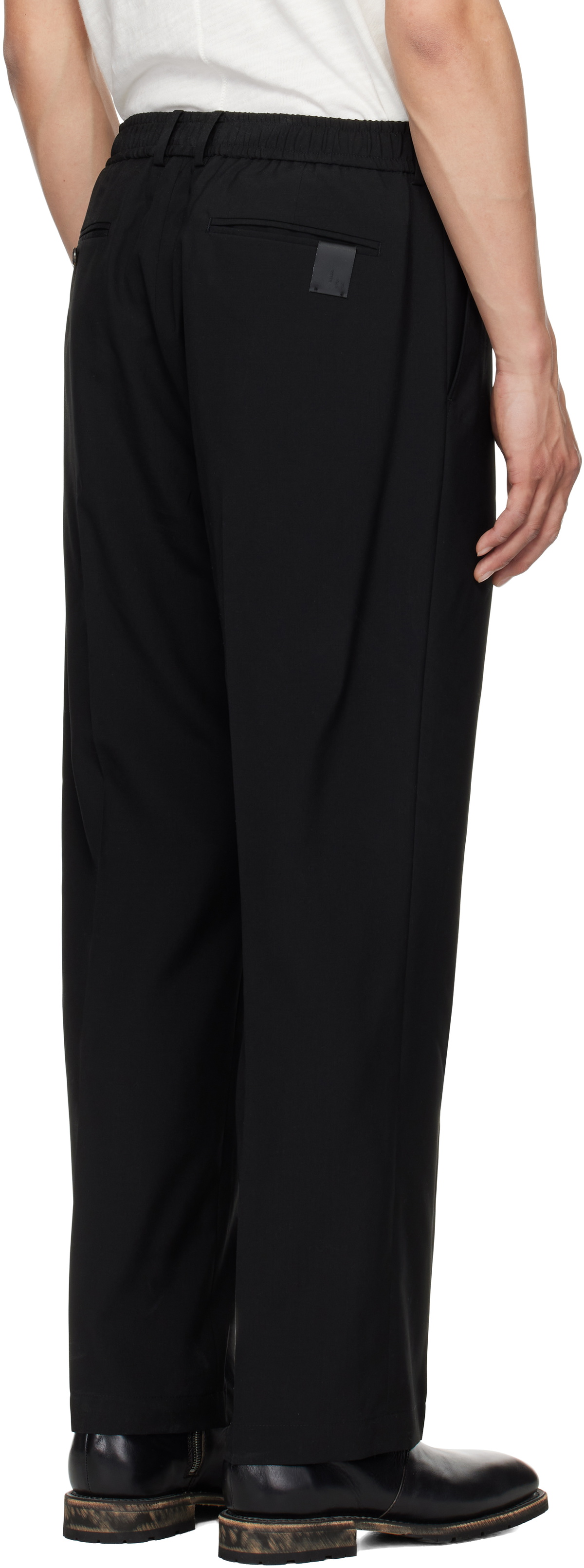 N.Hoolywood Black Wide Tapered Easy Trousers