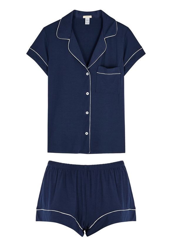 Photo: Eberjey Gisele Stretch-jersey Pyjama set Navy