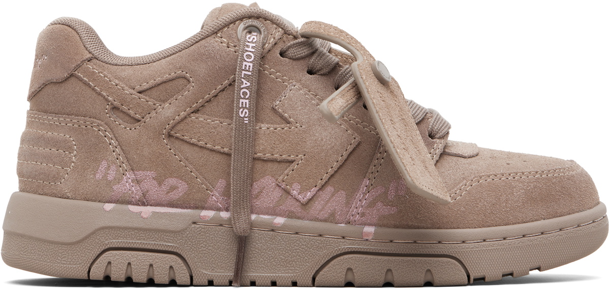 Off-White Brown Out Of Office For Walking Suede Sneakers