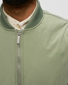 Les Deux Norman Quilted Bomber Jacket Green - Mens - Bomber Jackets