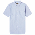 Beams Plus Men's Button Down Short Sleeve Oxford Shirt in Sax