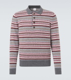 Eleventy Striped wool jacquard polo sweater