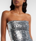 Gucci Sequined strapless minidress