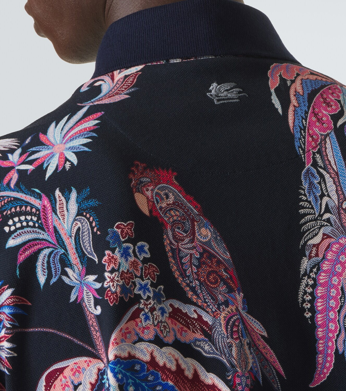 Etro Printed cotton piqué polo shirt