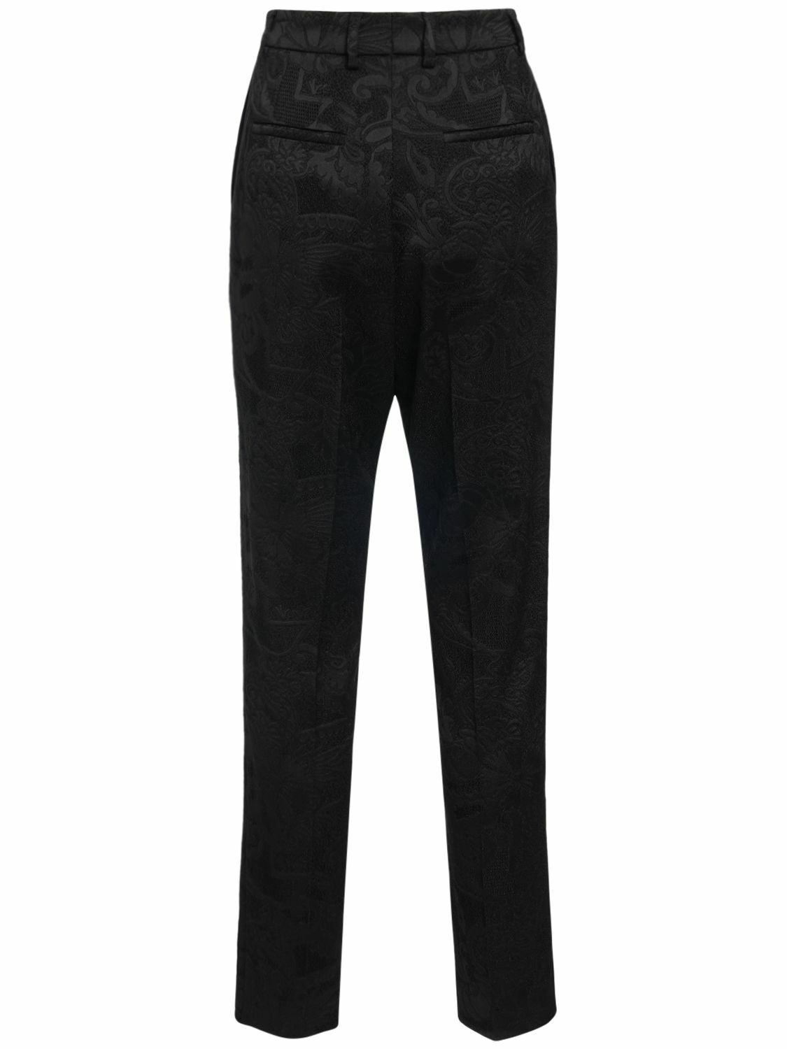 パンツ DOLCE GABBANA Women Straight Pants FTC7CDG8LV5S9001 Black DOLCE & GABBANA - High Rise Jacquard Straight Pants Dolce