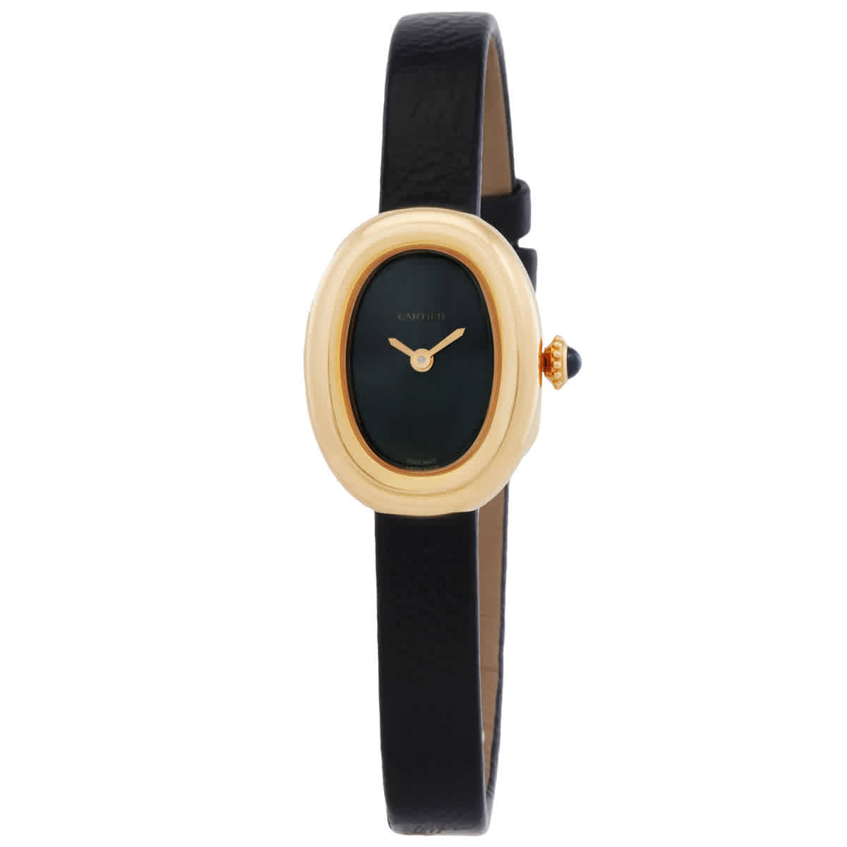 Cartier Baignoire Yellow Gold Mini Model Black Dial Ladies Watch WGBA0040