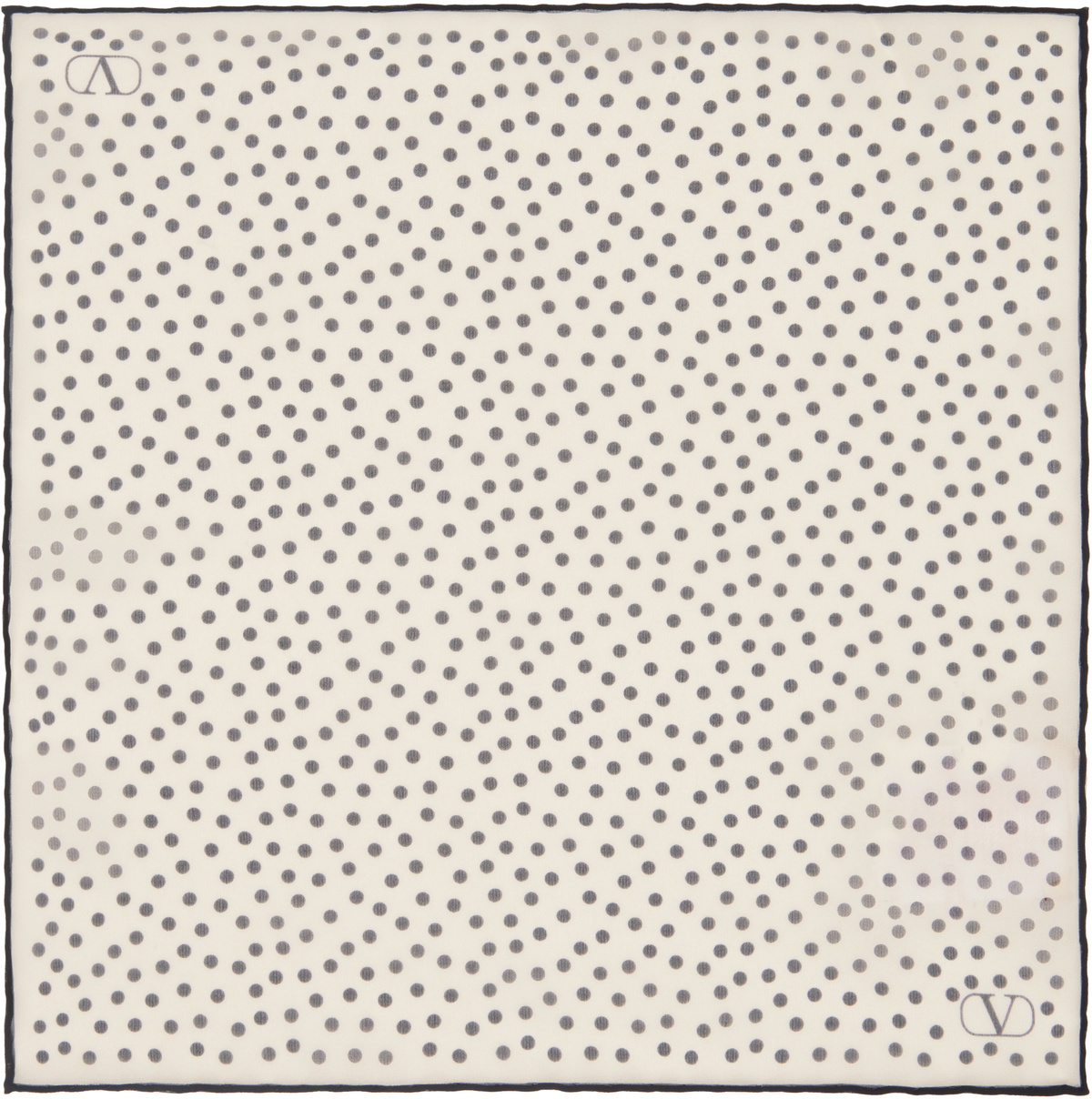 Valentino Garavani Beige Chez Valentino Silk Pocket Square
