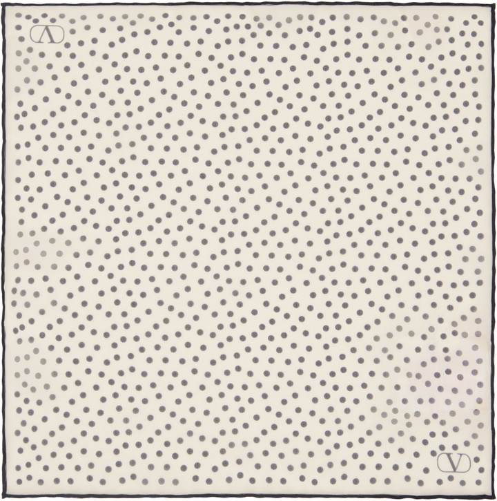 Photo: Valentino Garavani Beige Chez Valentino Silk Pocket Square