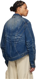 lesugiatelier Blue Paneled Denim Jacket