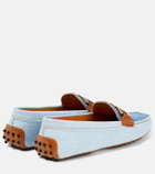 Tod's - Gommino denim and leather loafers