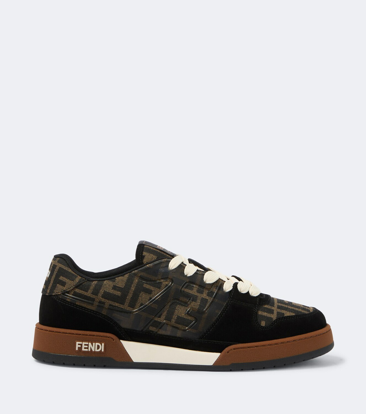 Fendi Fendi Match FF Zucca suede-trimmed sneakers
