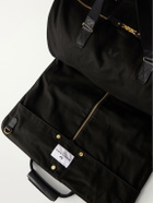 Bennett Winch - S.C. Holdall Convertible Full-Grain Leather and Cotton-Twill Weekend Bag - Black
