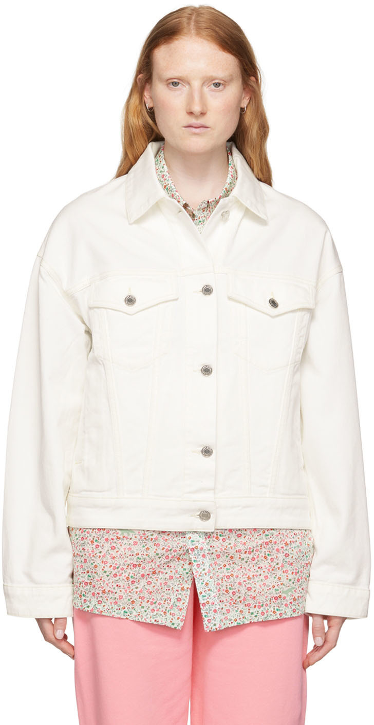 Maison Kitsuné Off-White Cotton Denim Jacket Maison Kitsune