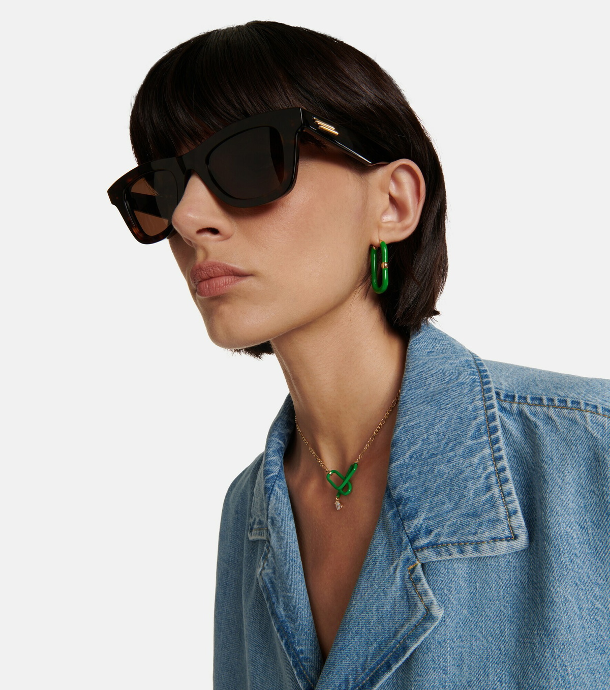 Bottega Veneta Women Pastel Green Nappa Leather And 925 Silver Earrings main image 0