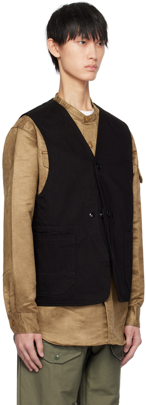 Engineered Garments Black Upland Denim Vest Engineered Garments