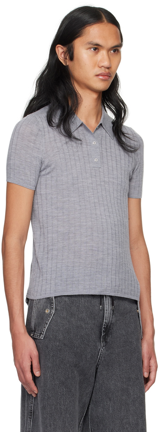 Dion Lee Gray Button Polo
