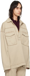 Dries Van Noten Beige Dropped Shoulder Polo