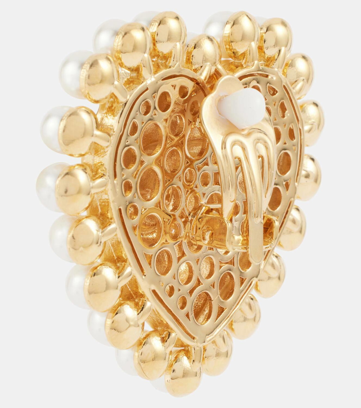 Dolce&Gabbana DG faux pearl gold-plated clip-on earrings