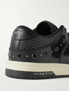 AMIRI - Skel-Top Embellished Appliquéd Leather and Suede Sneakers - Black