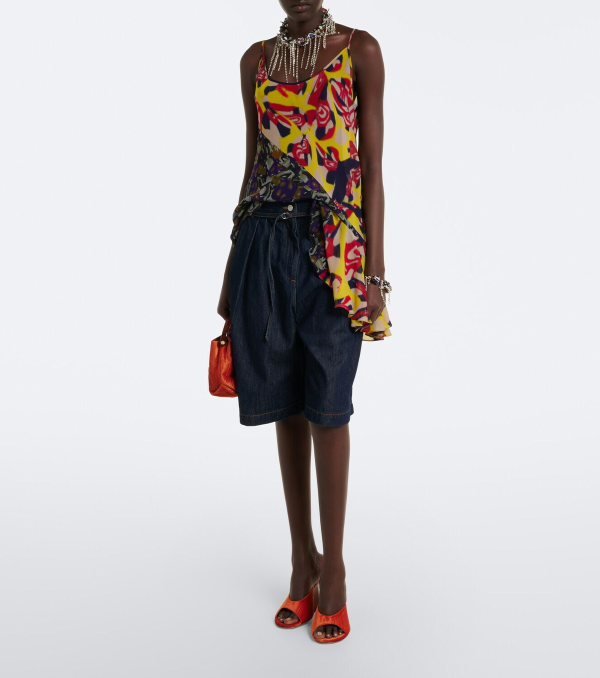 Dries Van Noten Belted denim shorts